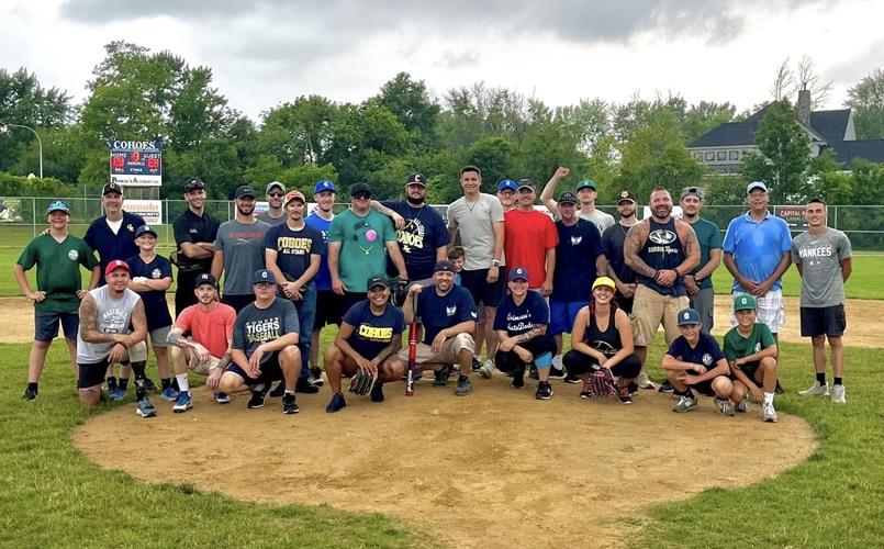 Cohoes Little League coaches and volunteers on the field